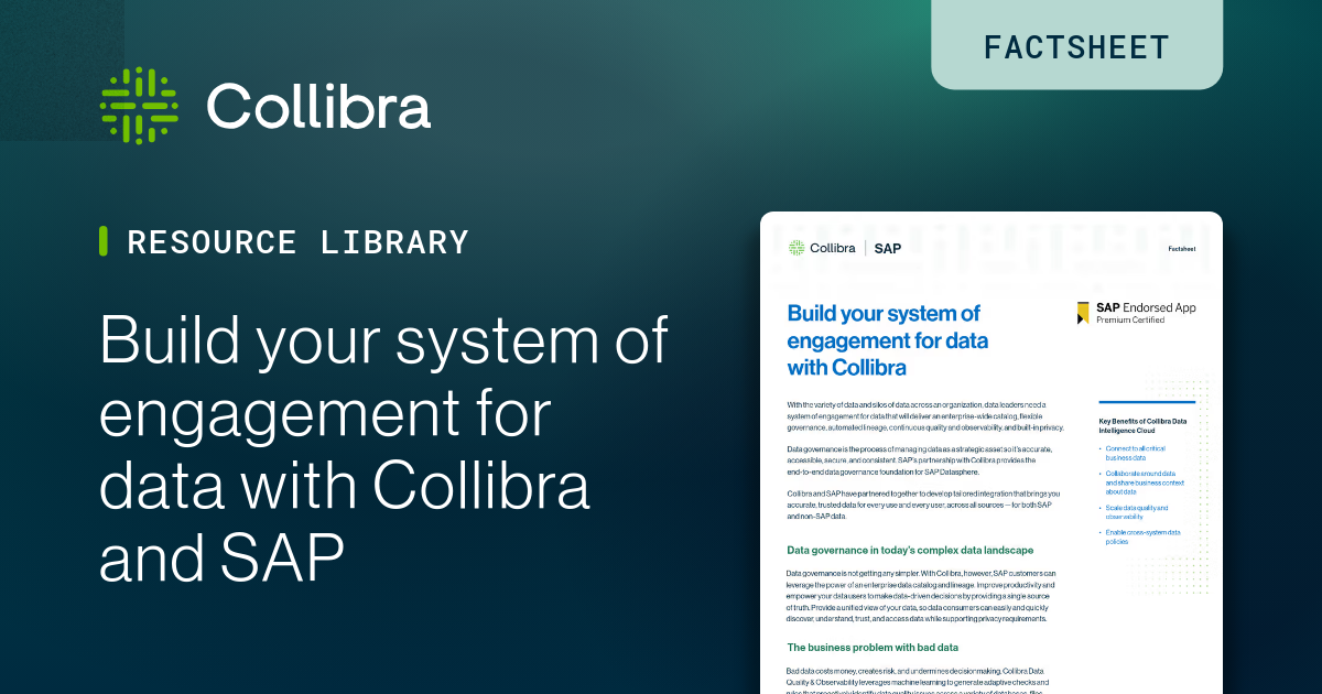 Build your system of engagement for data with Collibra and SAP | Collibra