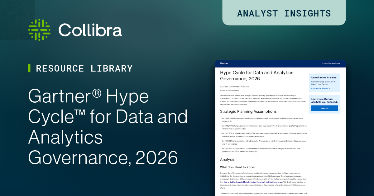 Gartner® Hype Cycle™ for Data and Analytics Governance, 2026 | Collibra