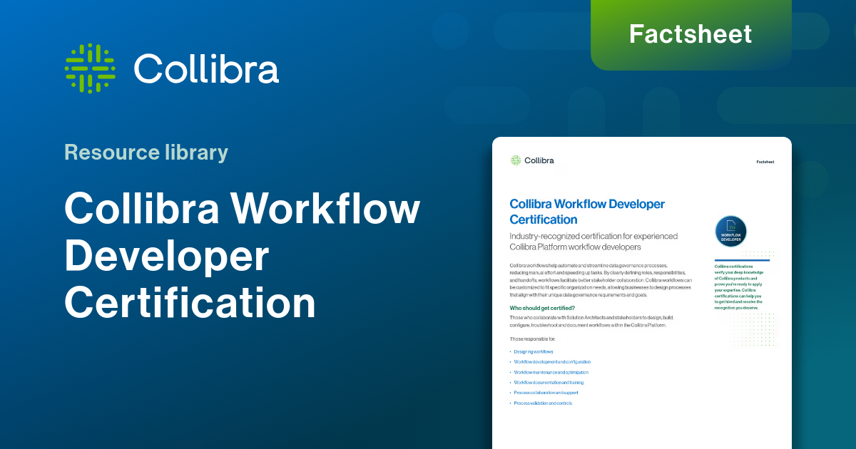 Collibra Workflow Developer Certification | Collibra