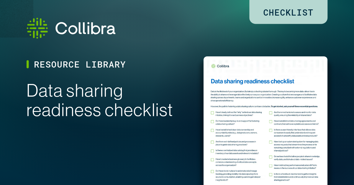 Data sharing readiness checklist | Collibra Public Sector